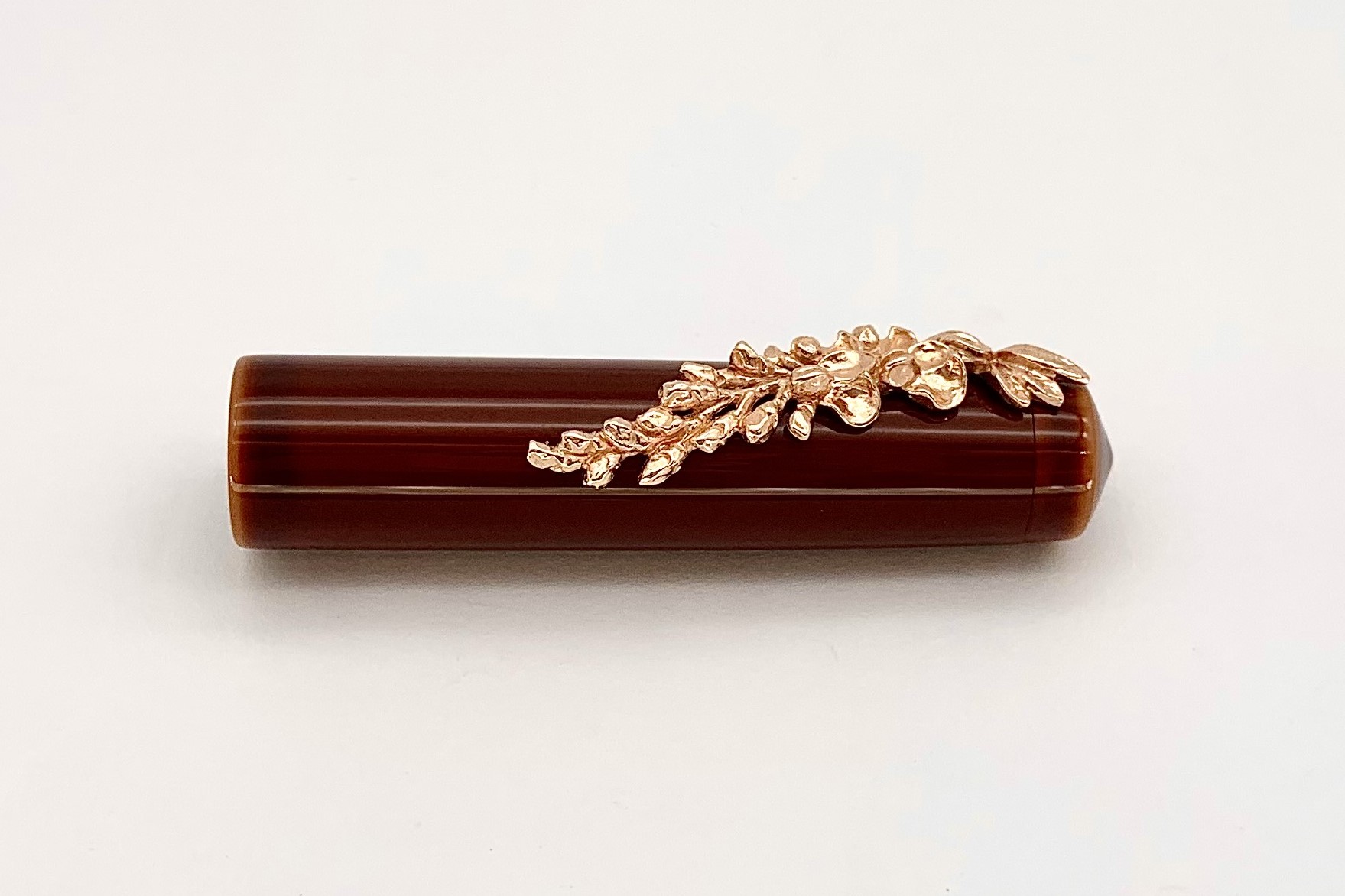 NakayaPiccoloLongWriterTokiTamenuriFountainPenwithPinkgoldWisteriaStopper_J